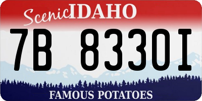 ID license plate 7B8330I