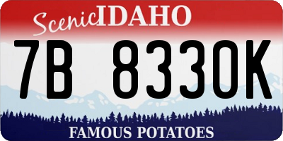 ID license plate 7B8330K