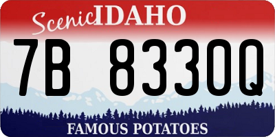 ID license plate 7B8330Q
