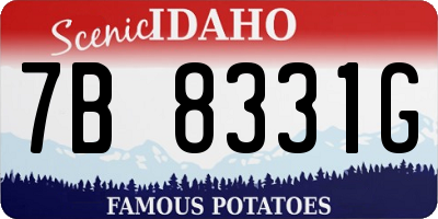ID license plate 7B8331G