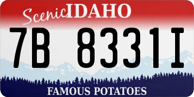 ID license plate 7B8331I