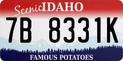 ID license plate 7B8331K