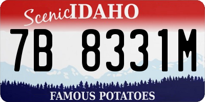 ID license plate 7B8331M