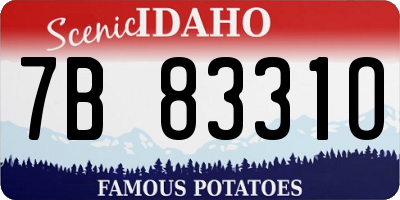 ID license plate 7B8331O
