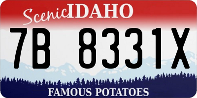 ID license plate 7B8331X