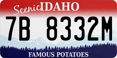 ID license plate 7B8332M