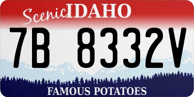 ID license plate 7B8332V