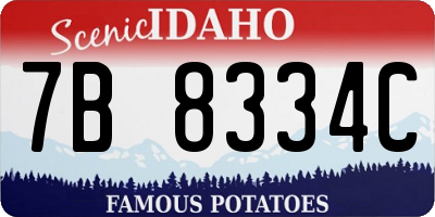 ID license plate 7B8334C