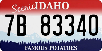 ID license plate 7B8334O