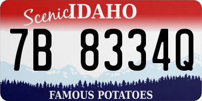 ID license plate 7B8334Q