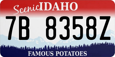 ID license plate 7B8358Z