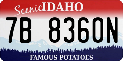 ID license plate 7B8360N
