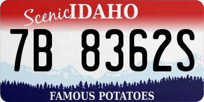 ID license plate 7B8362S