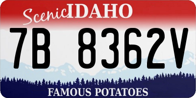ID license plate 7B8362V