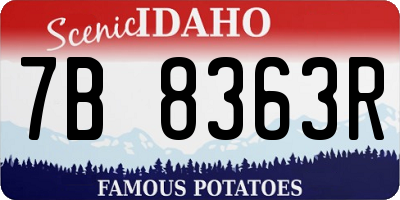ID license plate 7B8363R
