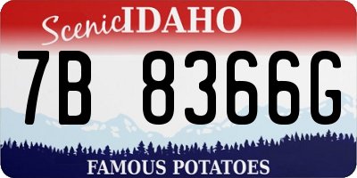 ID license plate 7B8366G