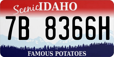 ID license plate 7B8366H