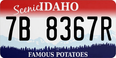 ID license plate 7B8367R