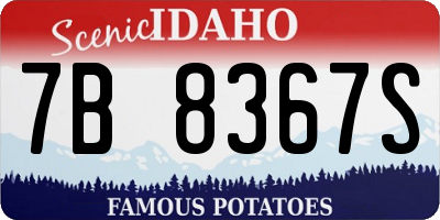 ID license plate 7B8367S