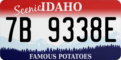 ID license plate 7B9338E