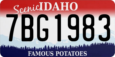 ID license plate 7BG1983