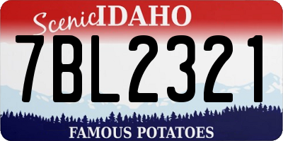 ID license plate 7BL2321