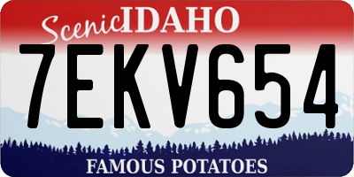 ID license plate 7EKV654