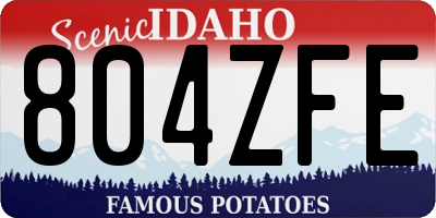 ID license plate 804ZFE