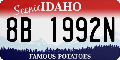 ID license plate 8B1992N
