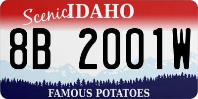 ID license plate 8B2001W