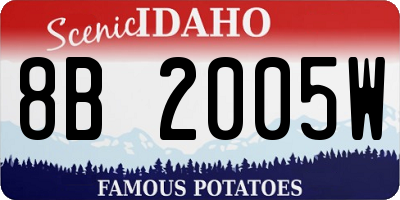 ID license plate 8B2005W