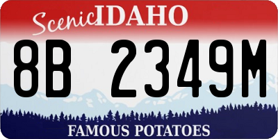 ID license plate 8B2349M