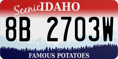 ID license plate 8B2703W