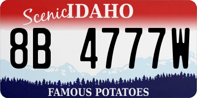 ID license plate 8B4777W