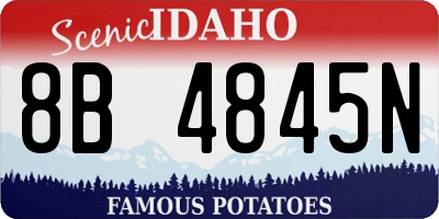 ID license plate 8B4845N