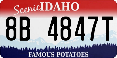 ID license plate 8B4847T