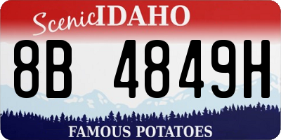 ID license plate 8B4849H