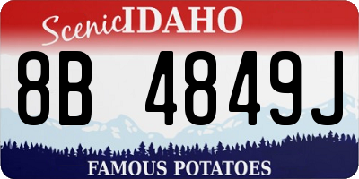 ID license plate 8B4849J