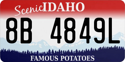 ID license plate 8B4849L