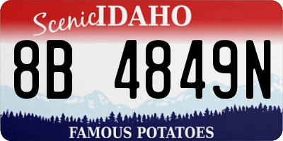 ID license plate 8B4849N