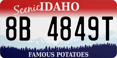 ID license plate 8B4849T