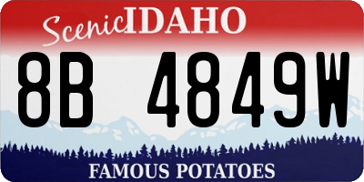 ID license plate 8B4849W