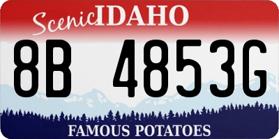 ID license plate 8B4853G