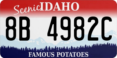 ID license plate 8B4982C