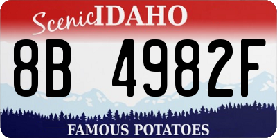 ID license plate 8B4982F