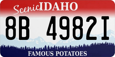 ID license plate 8B4982I
