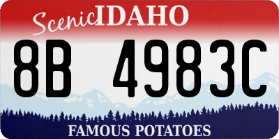 ID license plate 8B4983C