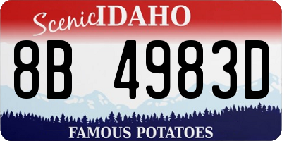 ID license plate 8B4983D