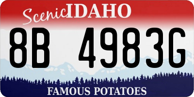ID license plate 8B4983G