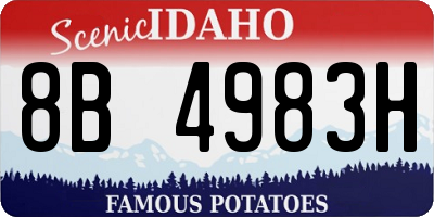 ID license plate 8B4983H